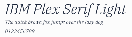 IBM Plex Serif Light