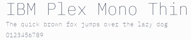 IBM Plex Mono Thin預覽圖