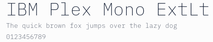 IBM Plex Mono ExtLt預覽圖