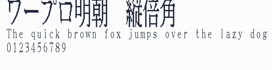 ワープロ明朝 縦倍角