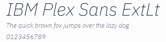 IBM Plex Sans ExtLt預覽圖