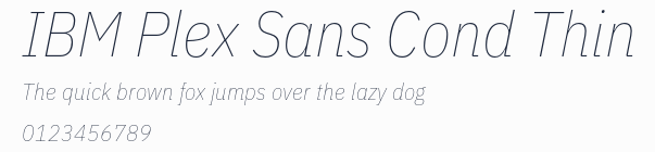 IBM Plex Sans Cond Thin預覽圖
