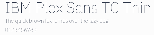 IBM Plex Sans TC Thin預覽圖