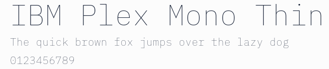 IBM Plex Mono Thin預覽圖