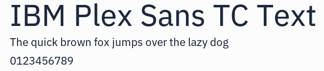 IBM Plex Sans TC Text預覽圖