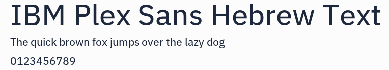 IBM Plex Sans Hebrew Text預覽圖
