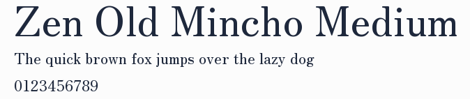 Zen Old Mincho Medium預覽圖