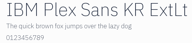 IBM Plex Sans KR ExtLt預覽圖