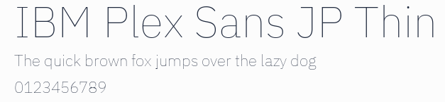 IBM Plex Sans JP Thin預覽圖