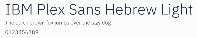 IBM Plex Sans Hebrew Light預覽圖