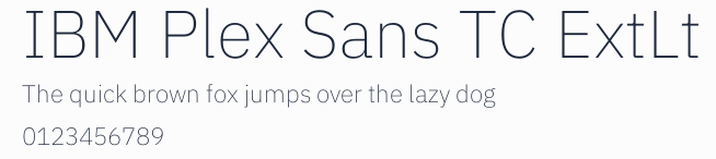 IBM Plex Sans TC ExtLt預覽圖