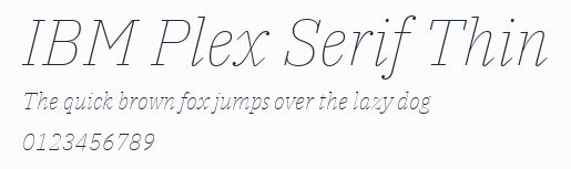 IBM Plex Serif Thin預覽圖