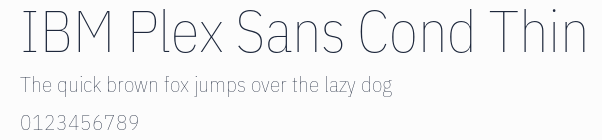 IBM Plex Sans Cond Thin預覽圖