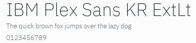 IBM Plex Sans KR ExtLt預覽圖