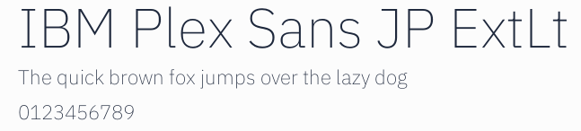 IBM Plex Sans JP ExtLt預覽圖