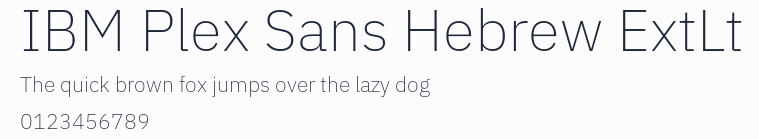 IBM Plex Sans Hebrew ExtLt預覽圖