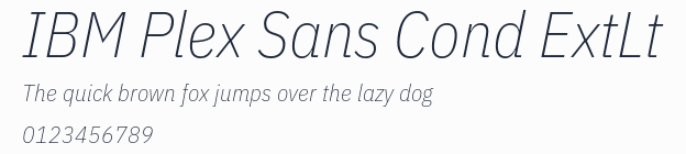 IBM Plex Sans Cond ExtLt預覽圖