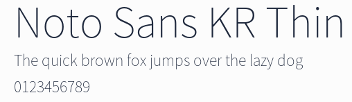 Noto Sans KR Thin預覽圖