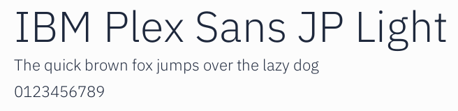 IBM Plex Sans JP Light預覽圖
