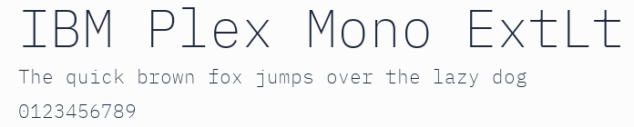 IBM Plex Mono ExtLt預覽圖