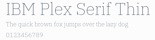 IBM Plex Serif Thin預覽圖
