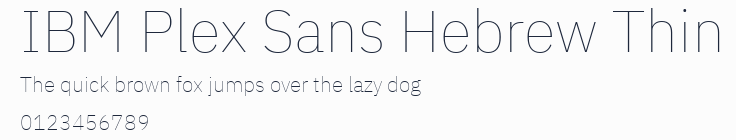 IBM Plex Sans Hebrew Thin預覽圖