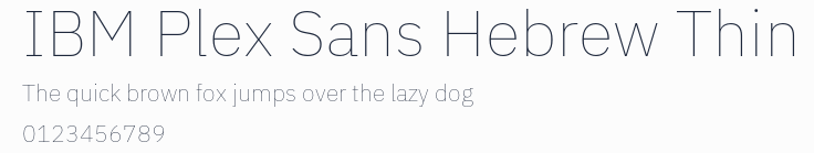 IBM Plex Sans Hebrew Thin預覽圖