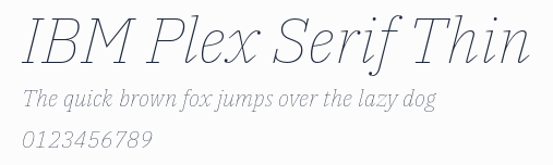 IBM Plex Serif Thin預覽圖