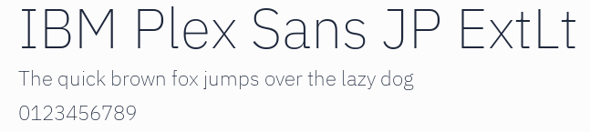IBM Plex Sans JP ExtLt預覽圖