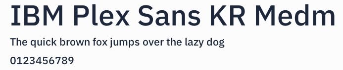 IBM Plex Sans KR Medm預覽圖