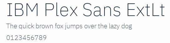IBM Plex Sans ExtLt預覽圖