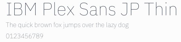 IBM Plex Sans JP Thin預覽圖