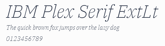 IBM Plex Serif ExtLt預覽圖