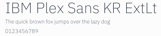 IBM Plex Sans KR ExtLt預覽圖