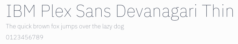 IBM Plex Sans Devanagari Thin預覽圖