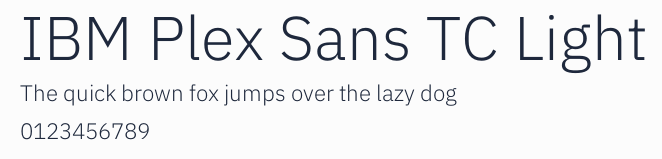 IBM Plex Sans TC Light預覽圖