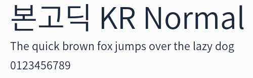 본고딕 KR Normal預覽圖