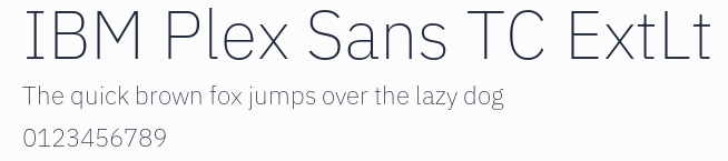 IBM Plex Sans TC ExtLt預覽圖