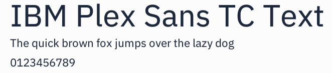 IBM Plex Sans TC Text預覽圖