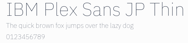 IBM Plex Sans JP Thin預覽圖