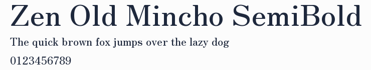 Zen Old Mincho SemiBold預覽圖