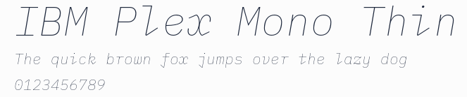 IBM Plex Mono Thin預覽圖