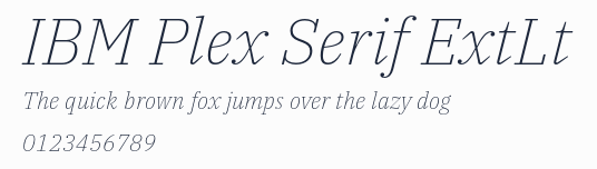 IBM Plex Serif ExtLt預覽圖