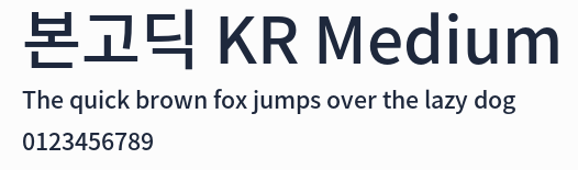 본고딕 KR Medium預覽圖