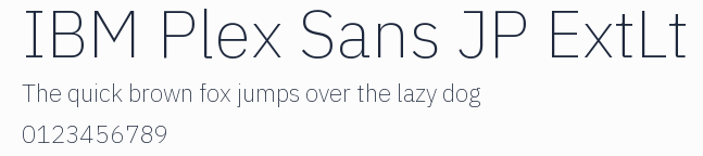 IBM Plex Sans JP ExtLt預覽圖