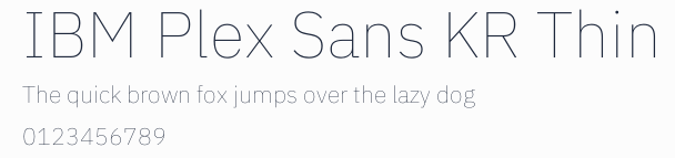IBM Plex Sans KR Thin預覽圖
