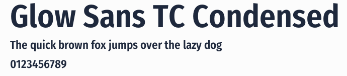 Glow Sans TC Condensed預覽圖