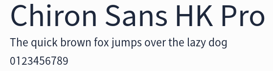 Chiron Sans HK Pro預覽圖