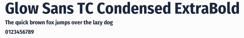 Glow Sans TC Condensed ExtraBold預覽圖