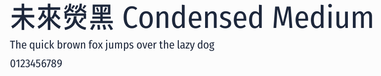 未來熒黑 Condensed Medium預覽圖